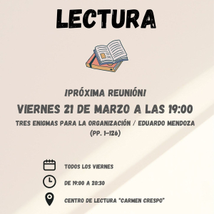 Club de lectura, viernes 21 de marzo